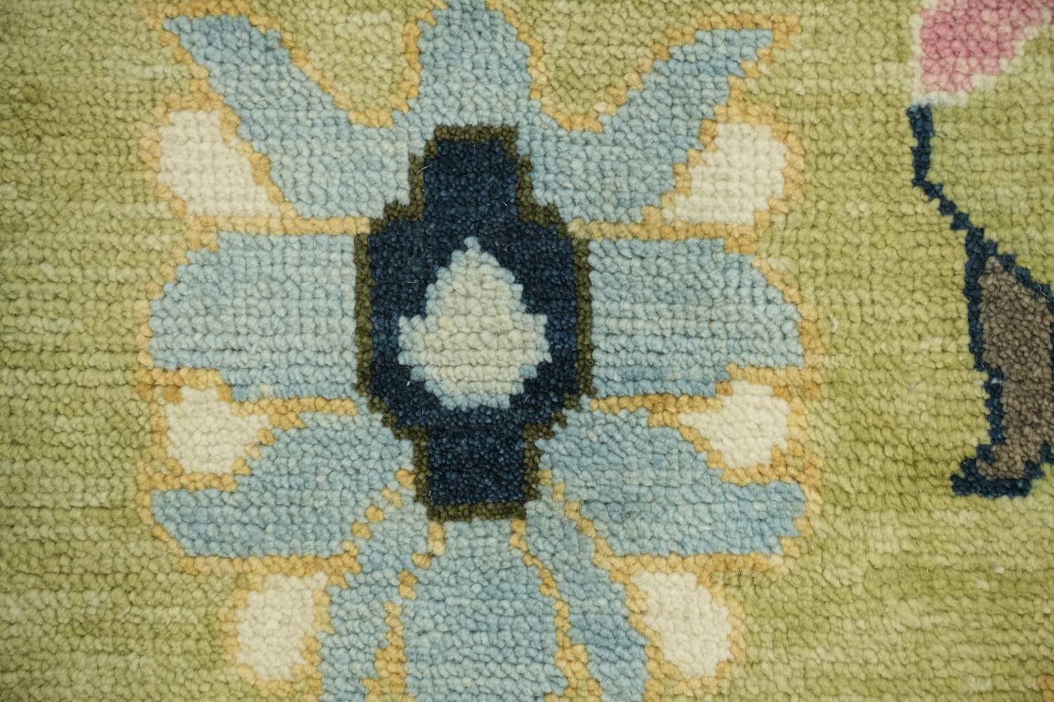 Sage Green Traditional Oushak Hand Made Area Rug 9x12