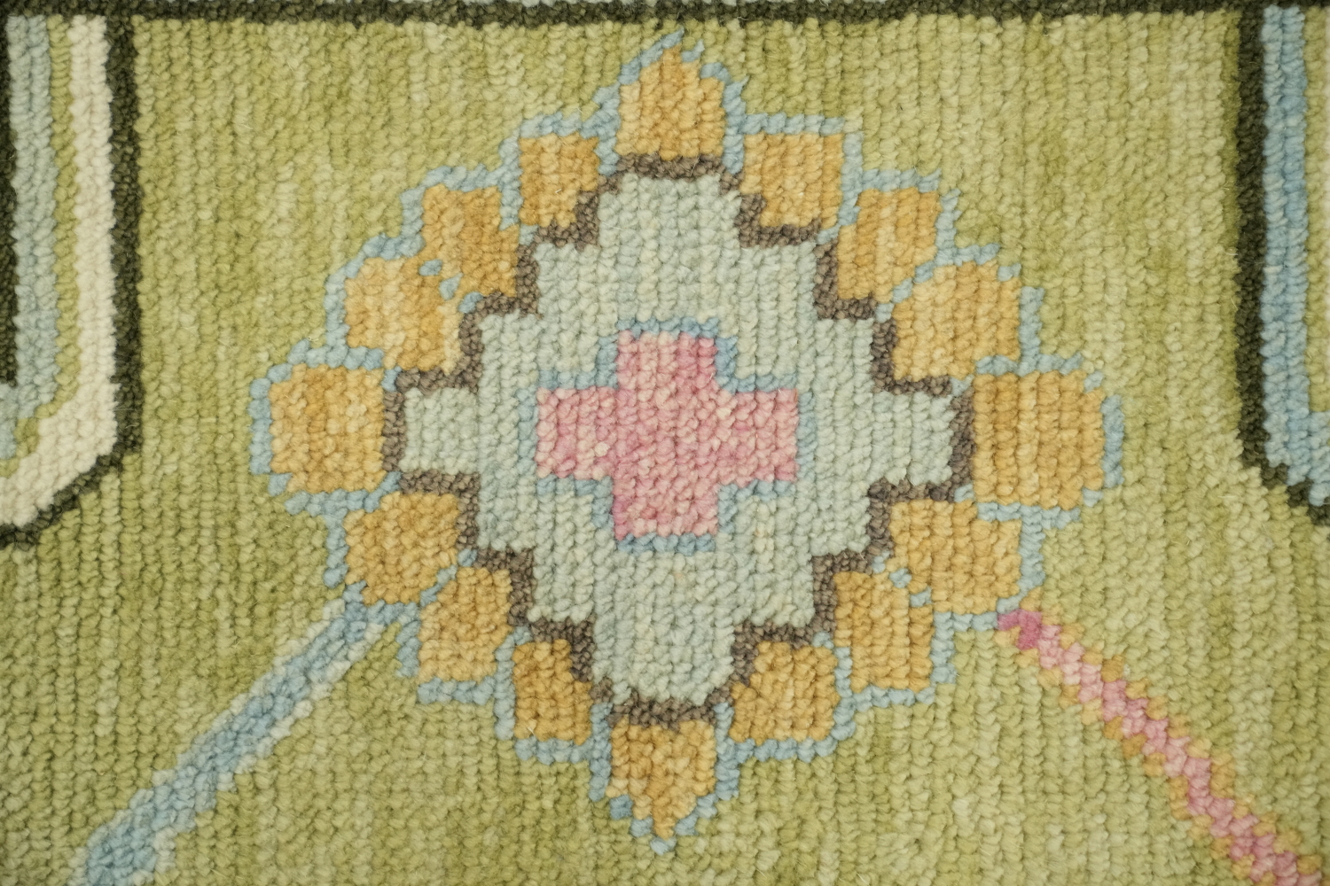 Sage Green Traditional Oushak Hand Made Area Rug 9x12