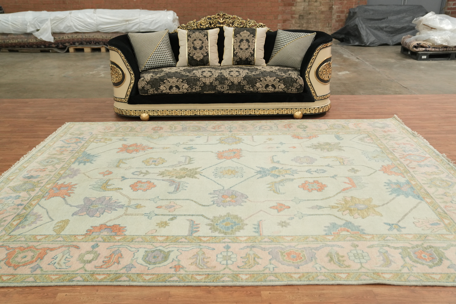 Mint Green Traditional Oushak Pastel Color Area Rug 9x12