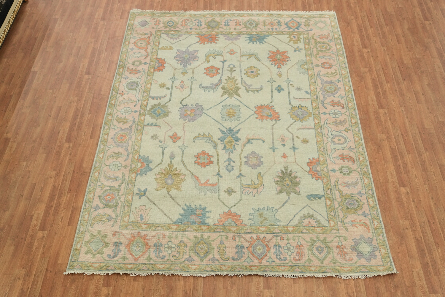 Mint Green Traditional Oushak Pastel Color Area Rug 9x12
