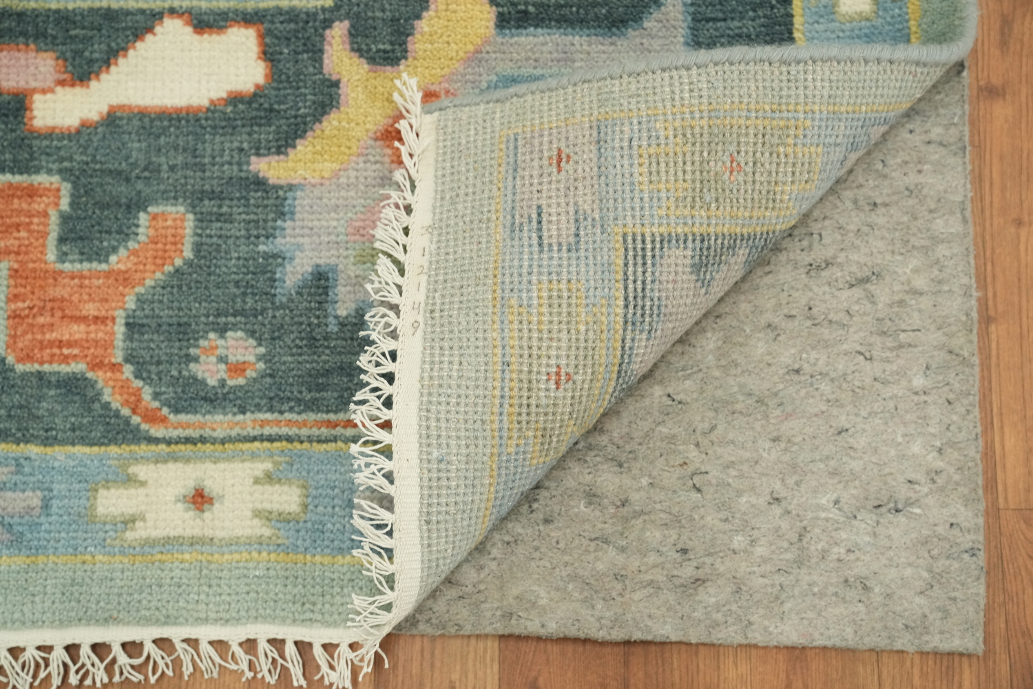 Blue and Teal Green Traditional Oushak Hand Made Area Rug 9x12