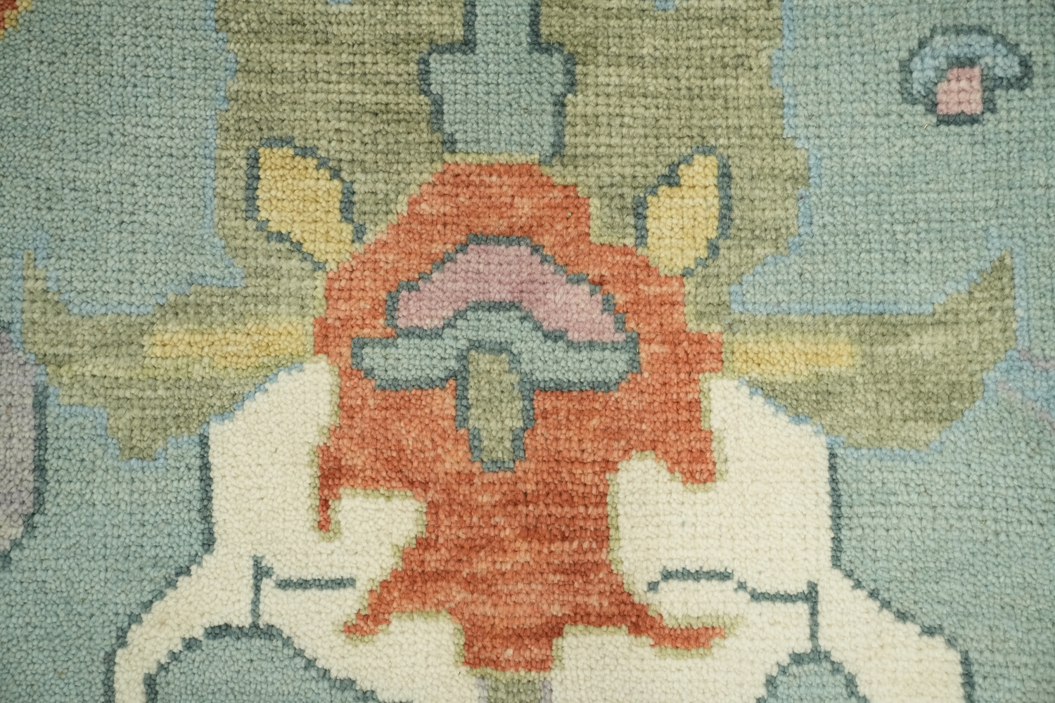Blue and Teal Green Traditional Oushak Hand Made Area Rug 9x12