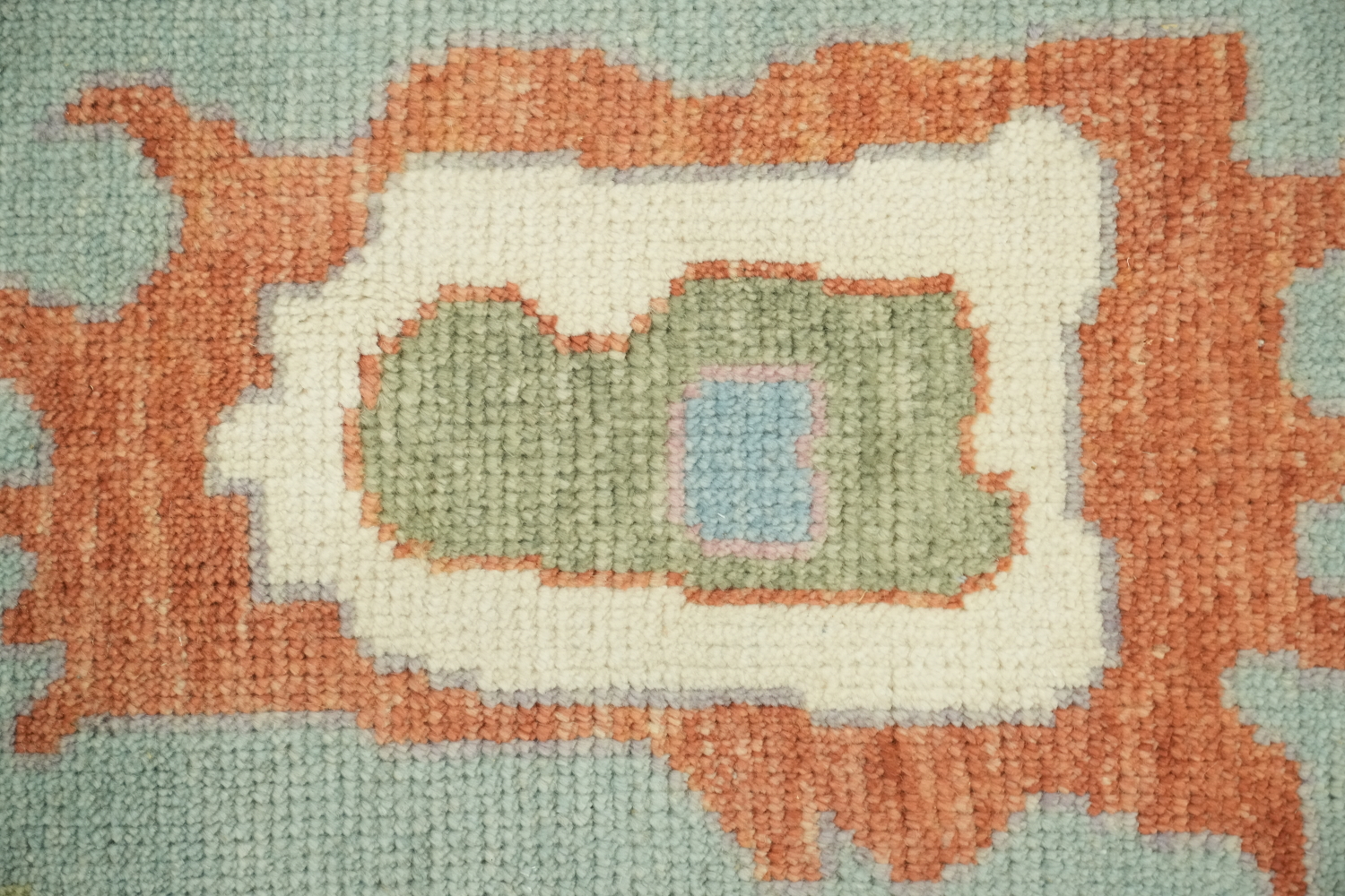 Blue and Teal Green Traditional Oushak Hand Made Area Rug 9x12