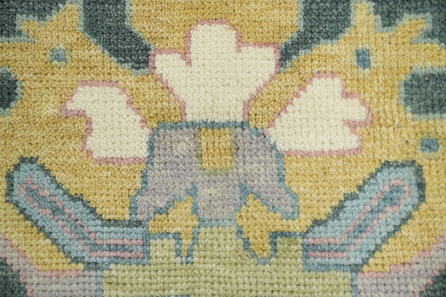 Blue and Teal Green Traditional Oushak Hand Made Area Rug 9x12
