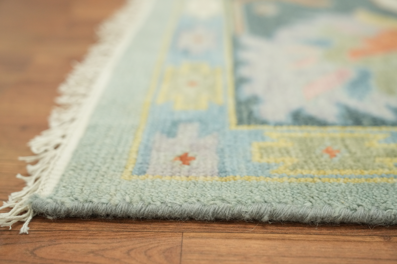 Blue and Teal Green Traditional Oushak Hand Made Area Rug 9x12