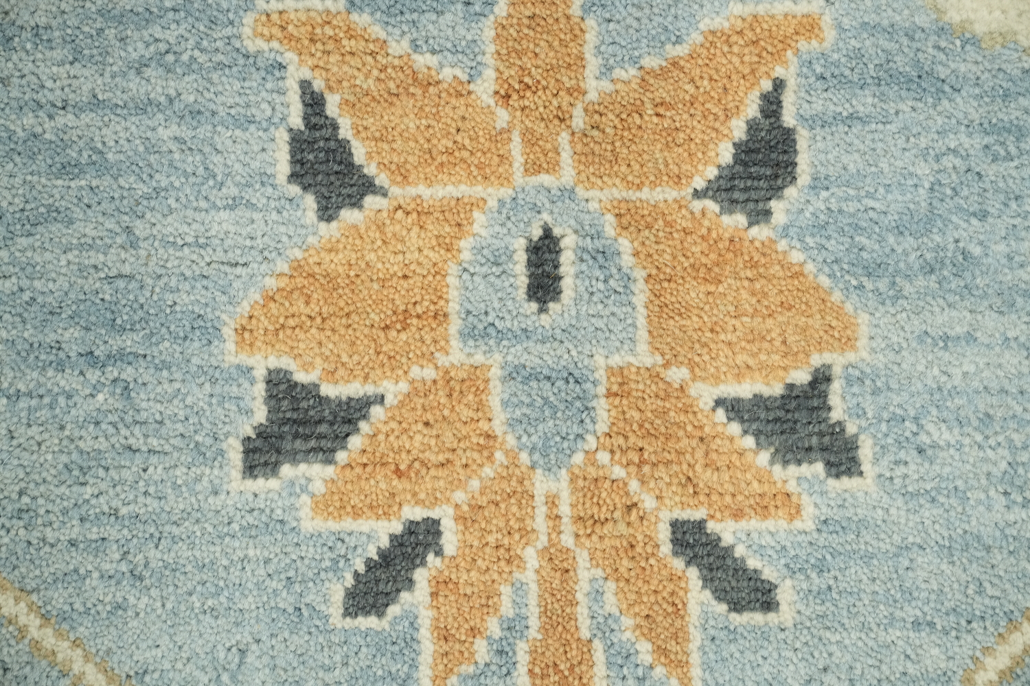 9'x12' Traditional Sky Blue Oushak Hand-Knotted Living Room Rug