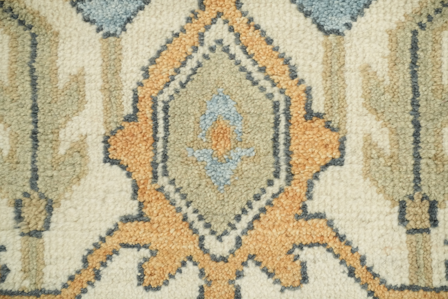 9'x12' Traditional Sky Blue Oushak Hand-Knotted Living Room Rug
