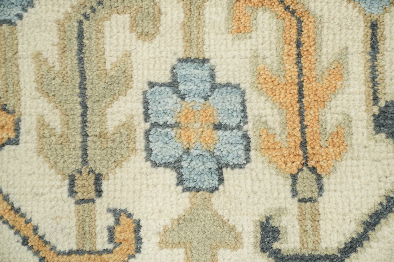 9'x12' Traditional Sky Blue Oushak Hand-Knotted Living Room Rug