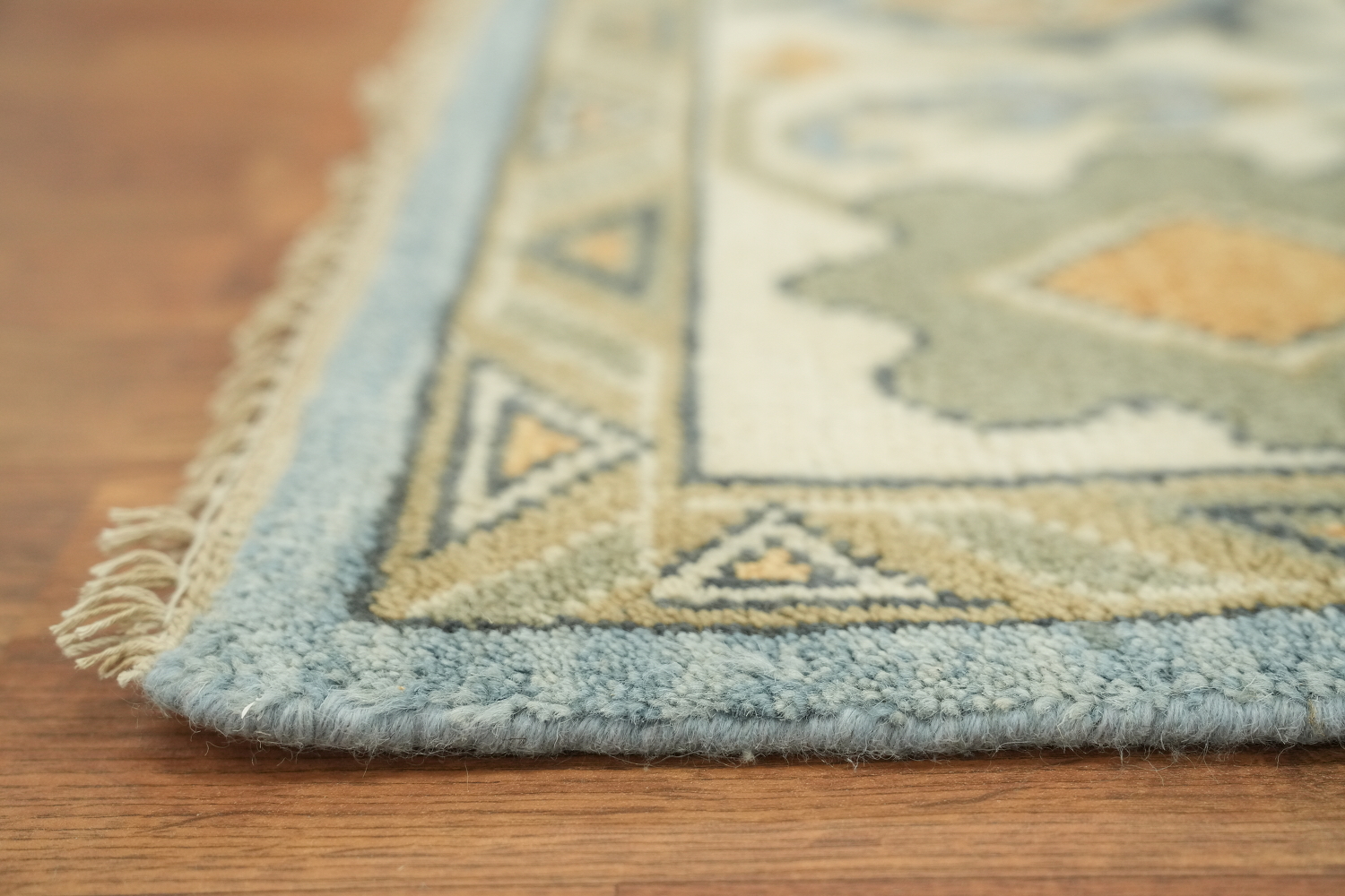 9'x12' Traditional Sky Blue Oushak Hand-Knotted Living Room Rug