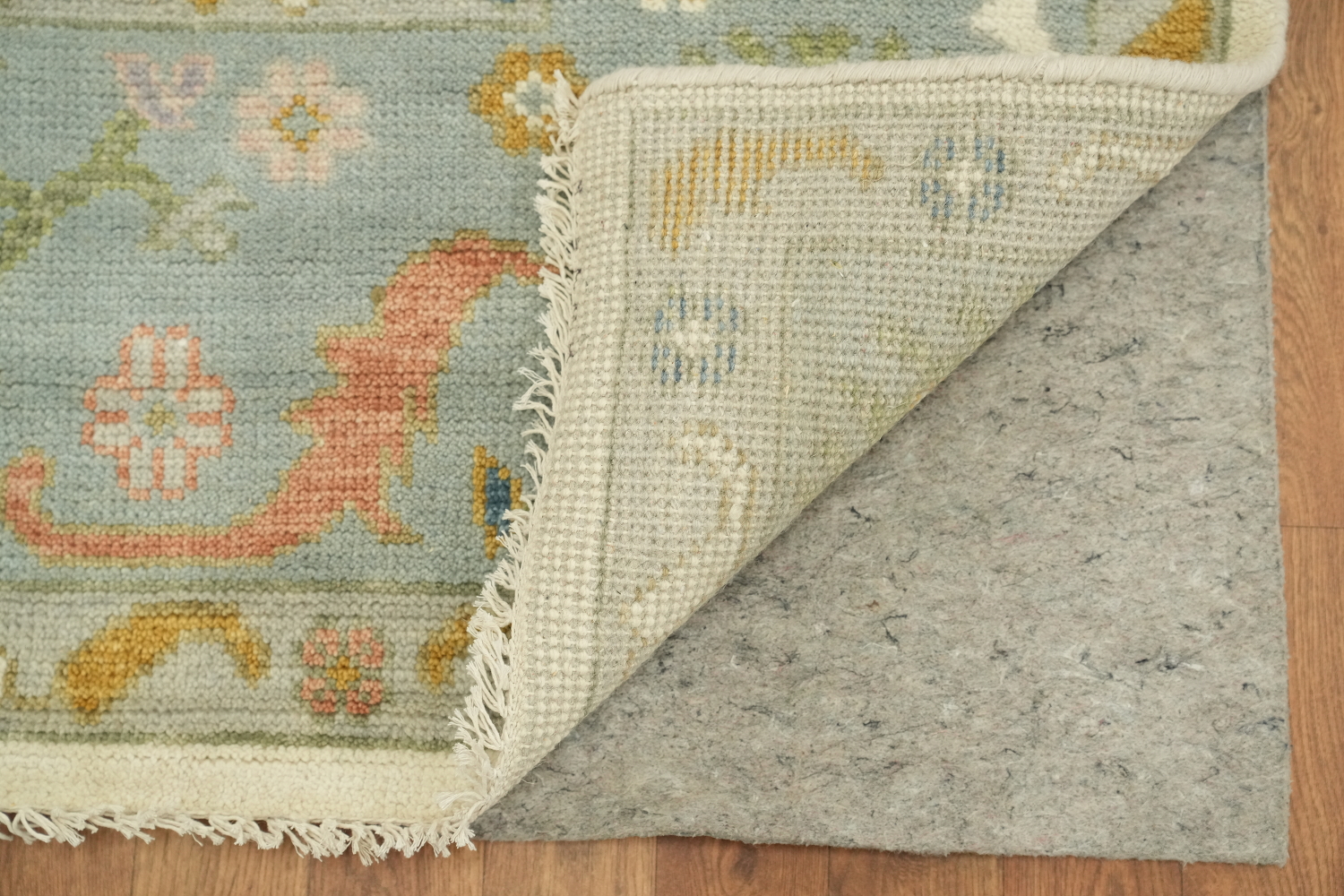 Elegant Pastel Color Oushak Hand-Knotted Indian Rug 8'x10'
