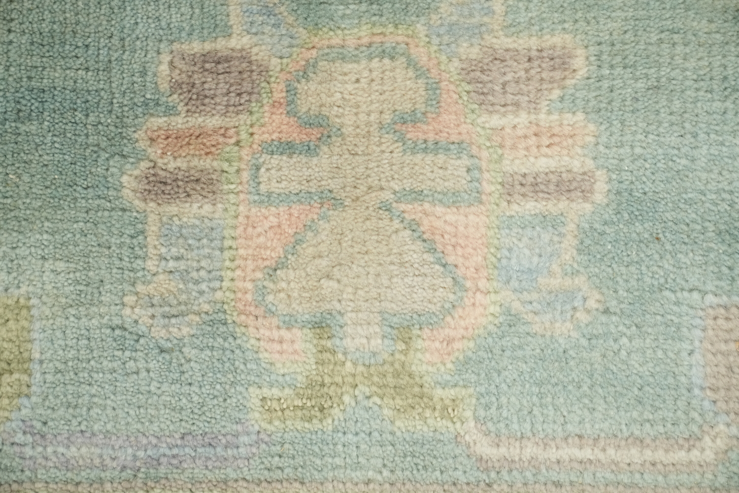 9'x12' Traditional Light Green Oushak Hand-Knotted Living Room Rug
