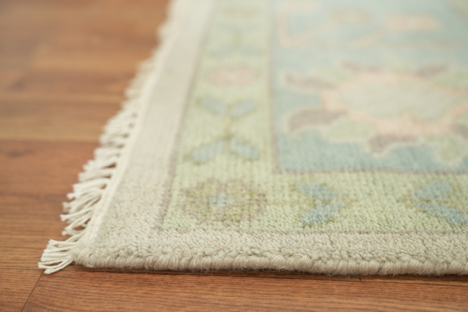 9'x12' Traditional Light Green Oushak Hand-Knotted Living Room Rug