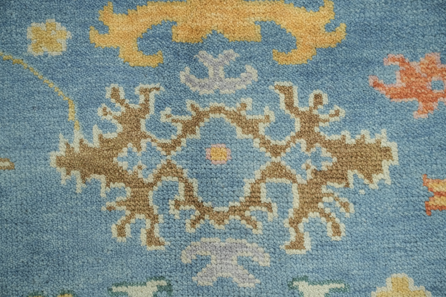 Sky Blue Pastel Color Traditional Oushak Hand Made Area Rug 8x10