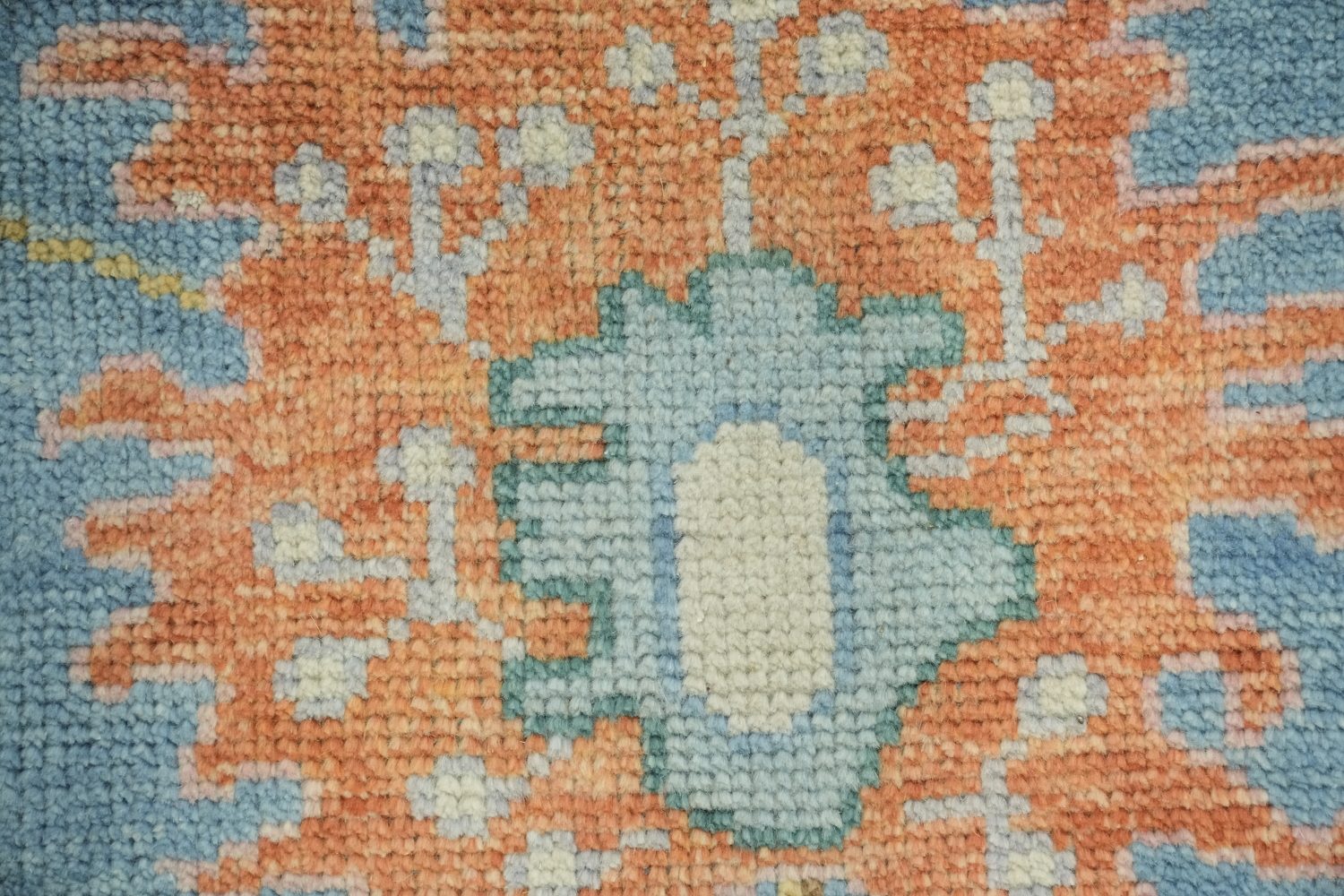 Sky Blue Pastel Color Traditional Oushak Hand Made Area Rug 8x10