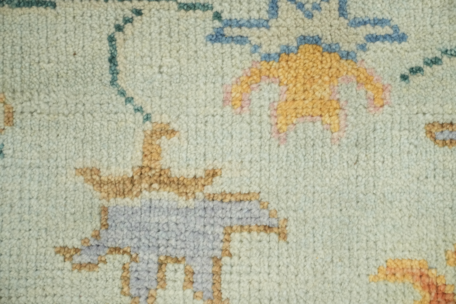 Sky Blue Pastel Color Traditional Oushak Hand Made Area Rug 8x10