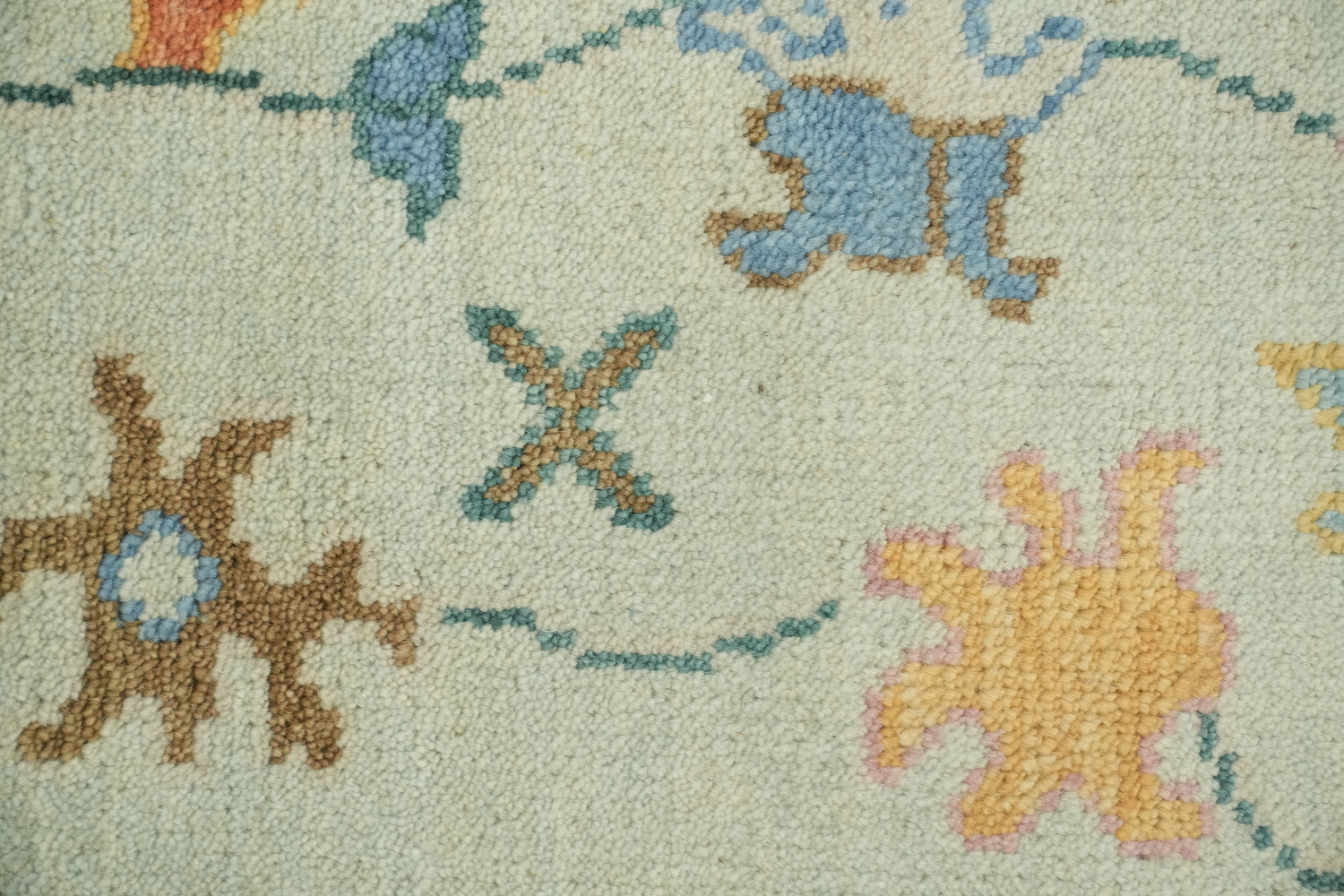 Sky Blue Pastel Color Traditional Oushak Hand Made Area Rug 8x10