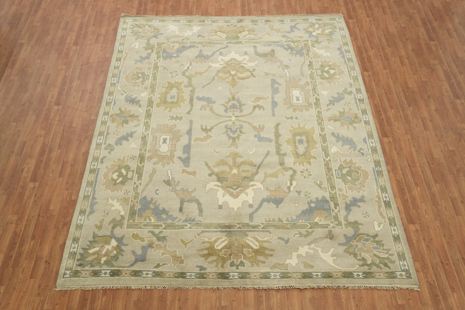 Light Sage Green Traditional Oushak Hand Made Area Rug 9x12