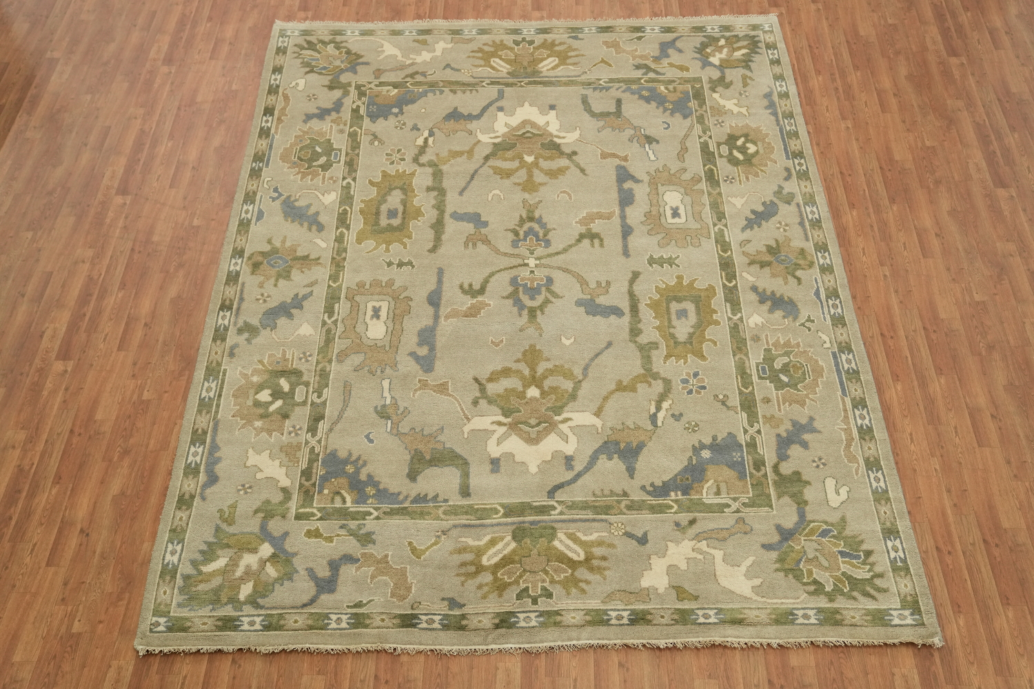 Light Sage Green Traditional Oushak Hand Made Area Rug 9x12