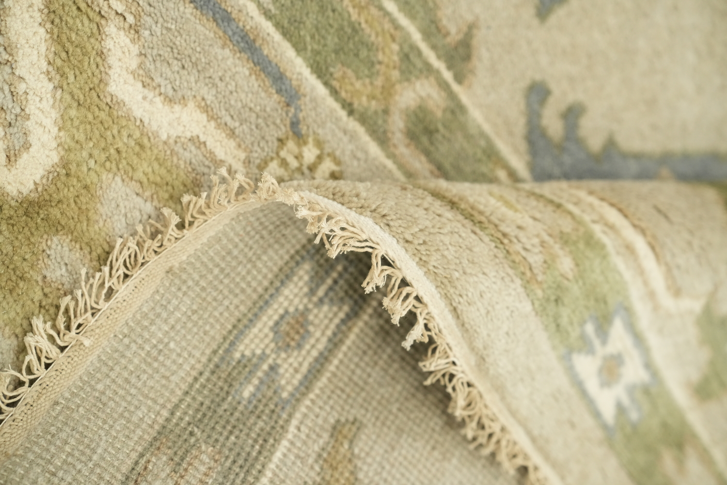 Light Sage Green Traditional Oushak Hand Made Area Rug 9x12