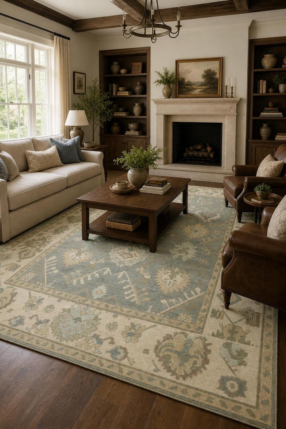 9'x12' Classic Persian-Style Rug with Muted Tones and Intricate Design