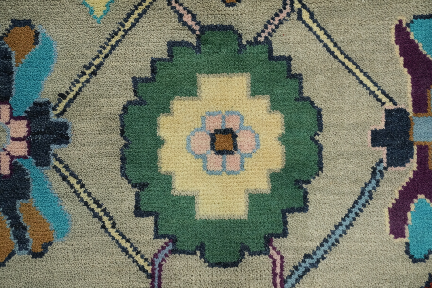 Colorful Oushak Oriental Rug with Intricate Floral Design 9'x12'