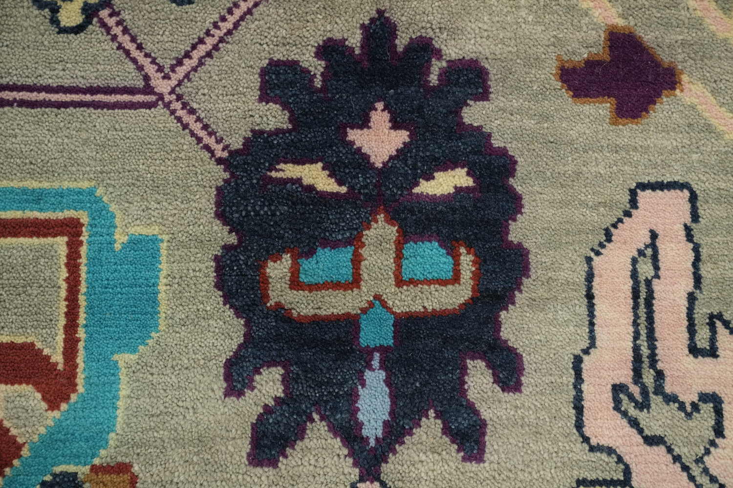 Colorful Oushak Oriental Rug with Intricate Floral Design 9'x12'