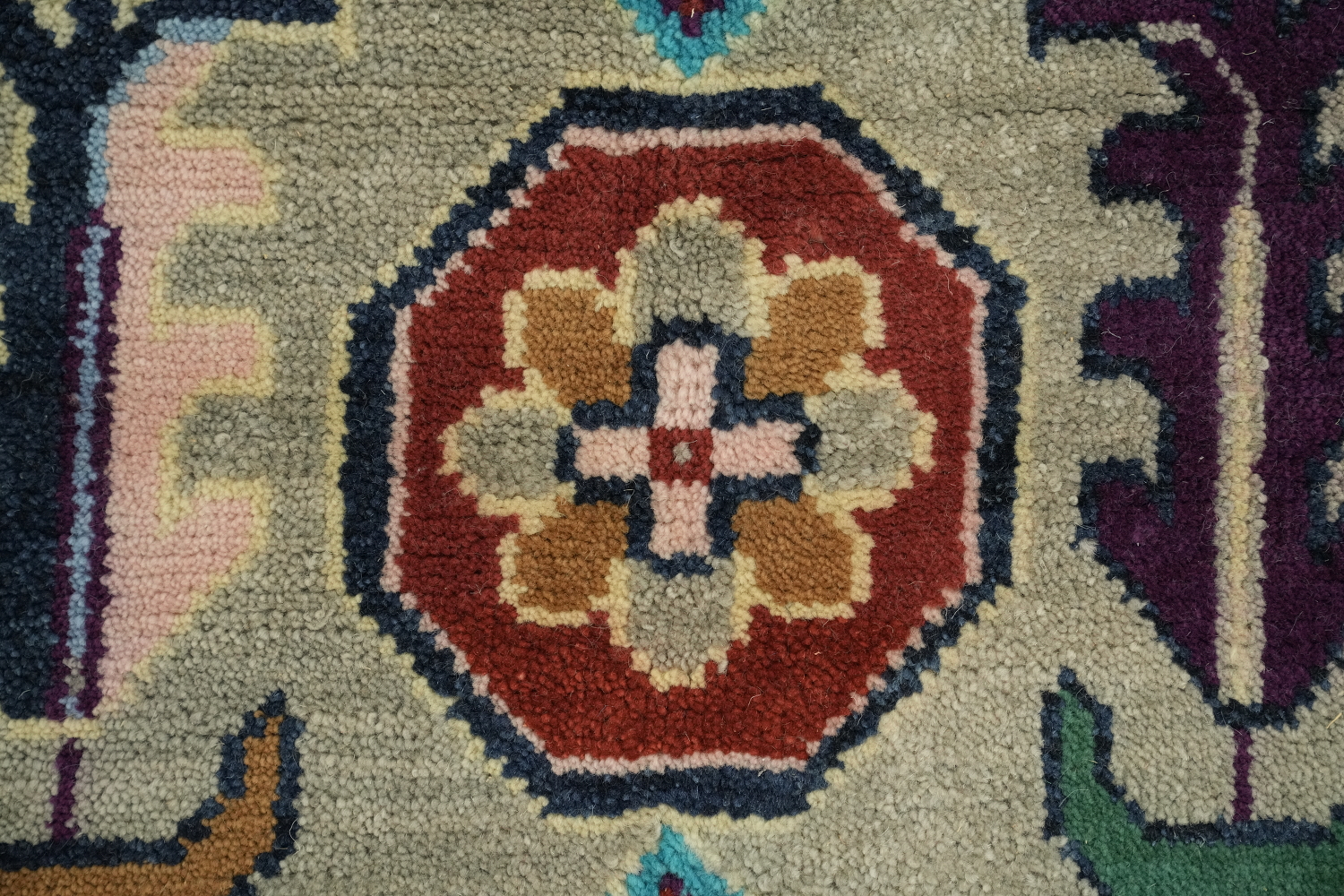 Colorful Oushak Oriental Rug with Intricate Floral Design 9'x12'