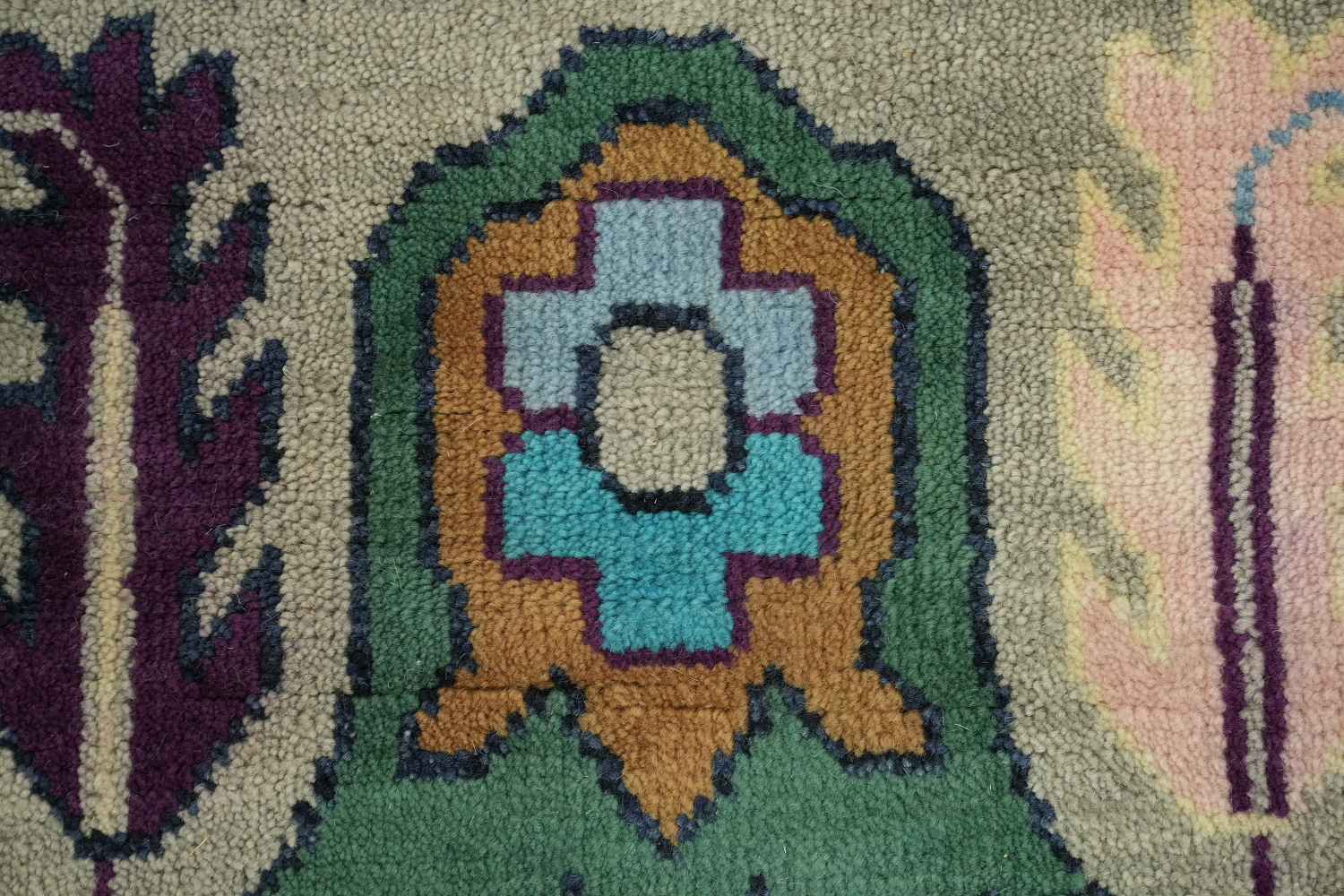 Colorful Oushak Oriental Rug with Intricate Floral Design 9'x12'