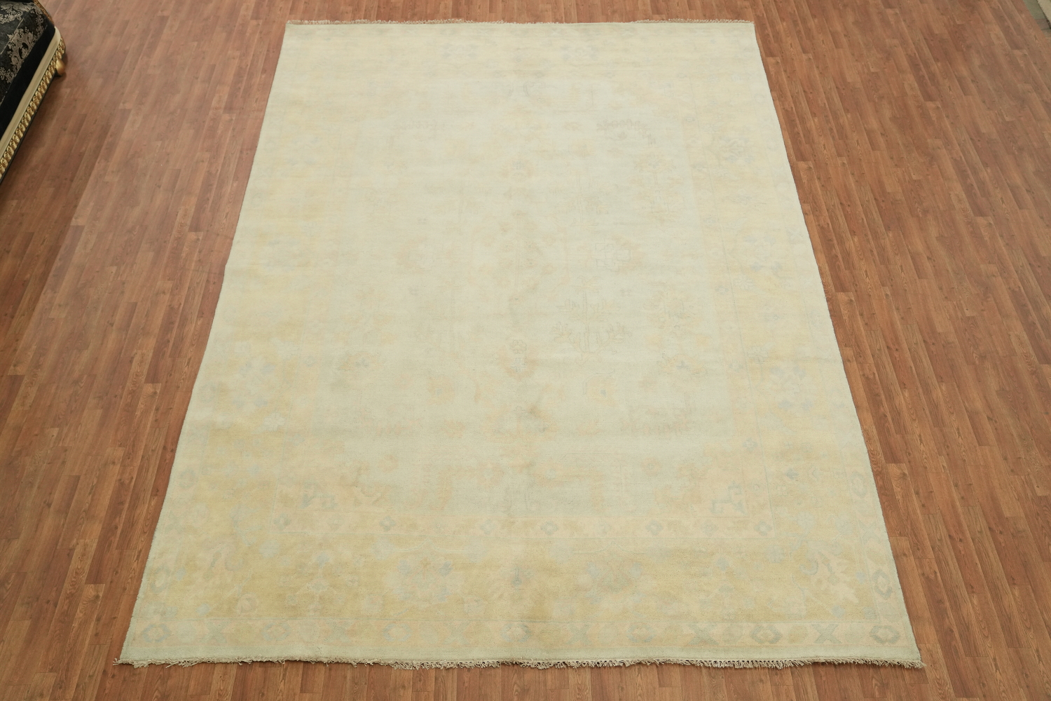 Muted Mint Green Traditional Oushak Hand Made Large Rug 10x14