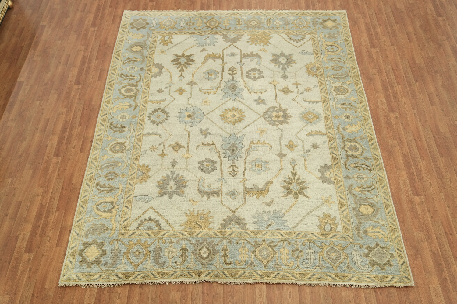 Stylish Neutral Area Rug with Traditional Motifs 9'x12'