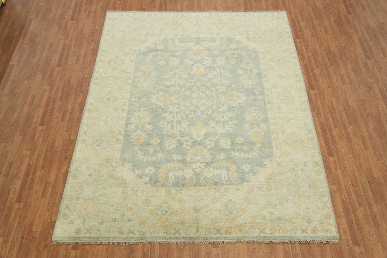 9'x12' Classic Oushak Traditional Rug with Subtle Floral Patterns in Pastel Hues