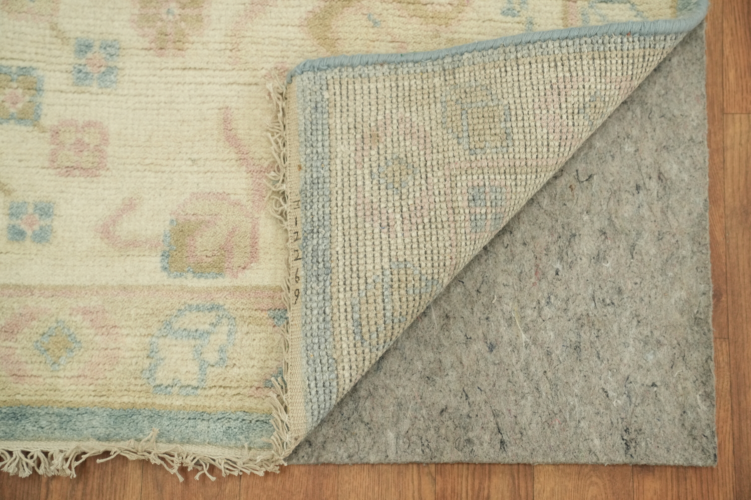 9'x12' Traditional Muted Tone Blue Oushak Hand-Knotted Living Room Rug