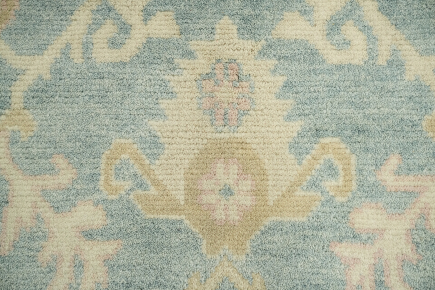 9'x12' Traditional Muted Tone Blue Oushak Hand-Knotted Living Room Rug