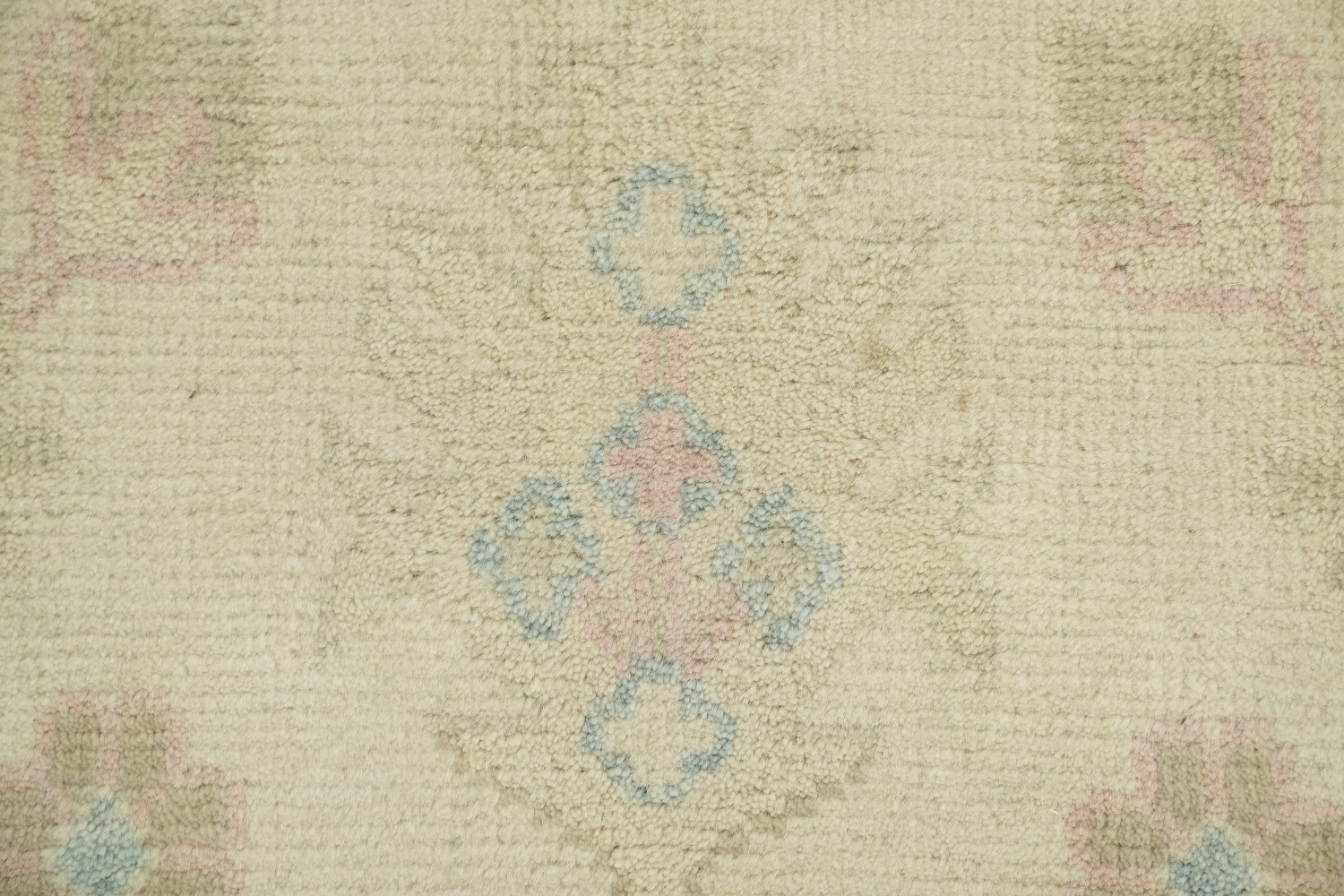 9'x12' Traditional Muted Tone Blue Oushak Hand-Knotted Living Room Rug