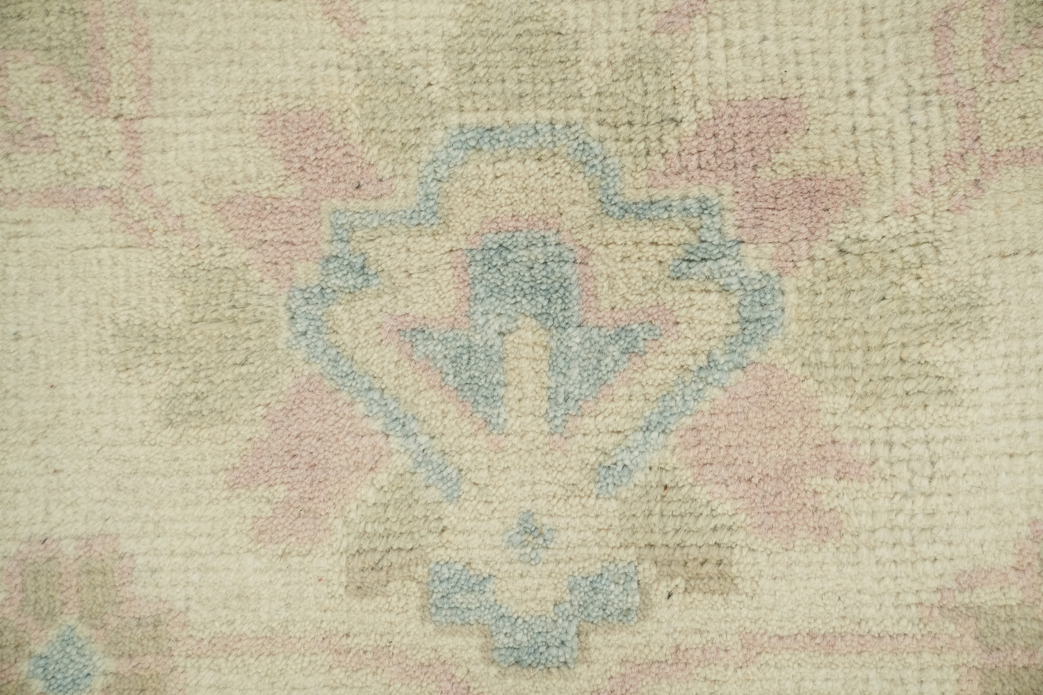 9'x12' Traditional Muted Tone Blue Oushak Hand-Knotted Living Room Rug
