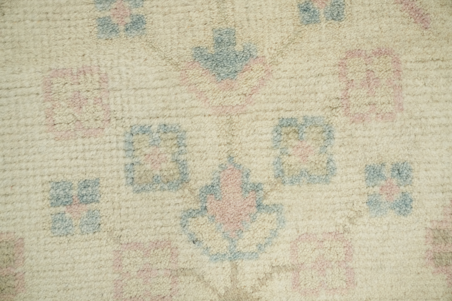 9'x12' Traditional Muted Tone Blue Oushak Hand-Knotted Living Room Rug