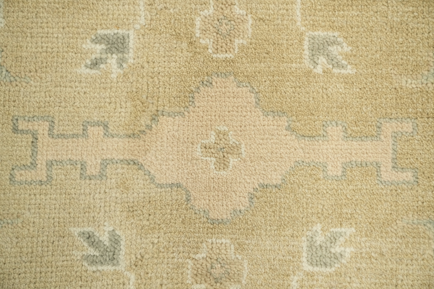 9'x12' Traditional Golden Yellow Oushak Hand-Knotted Living Room Rug