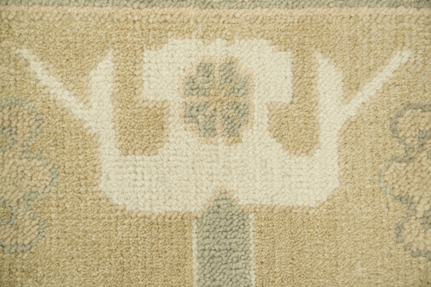 9'x12' Traditional Golden Yellow Oushak Hand-Knotted Living Room Rug