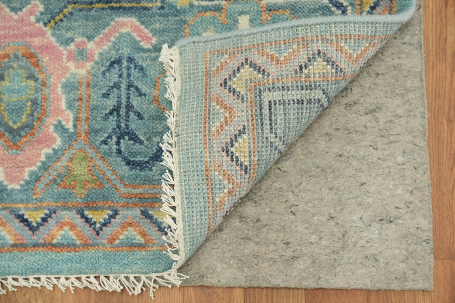 Charming Oushak Hand-Knotted Rug in Pastel Blue 9'x12'