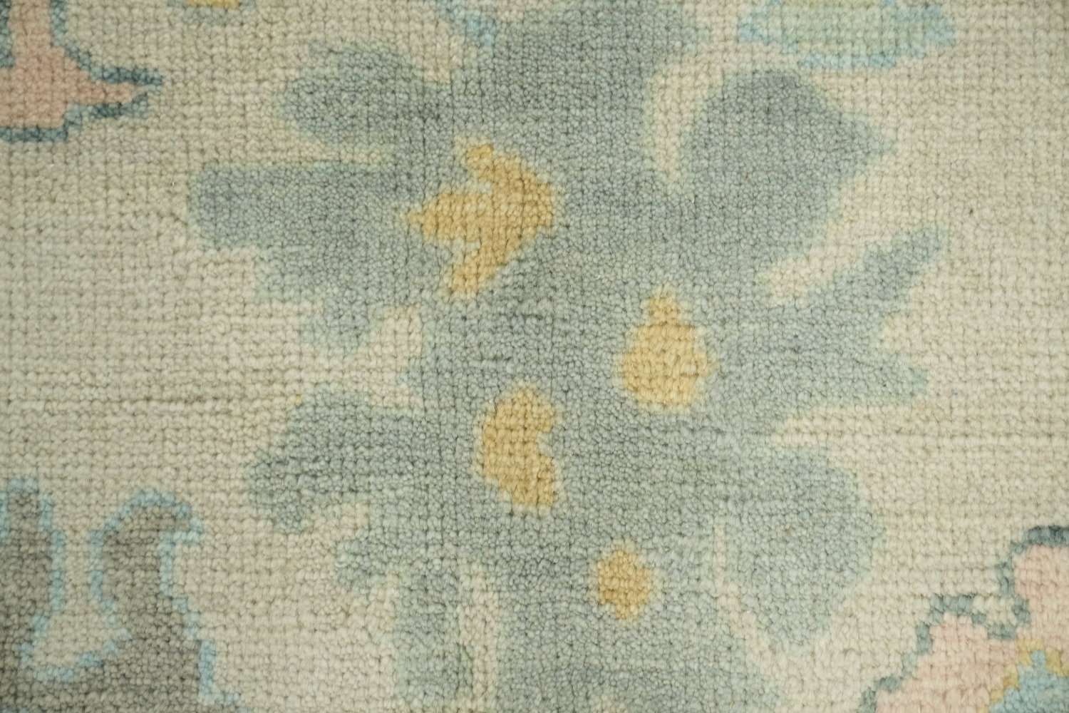 Pastel Pale Sage Green Floral Patterned Wool Rug 8x10