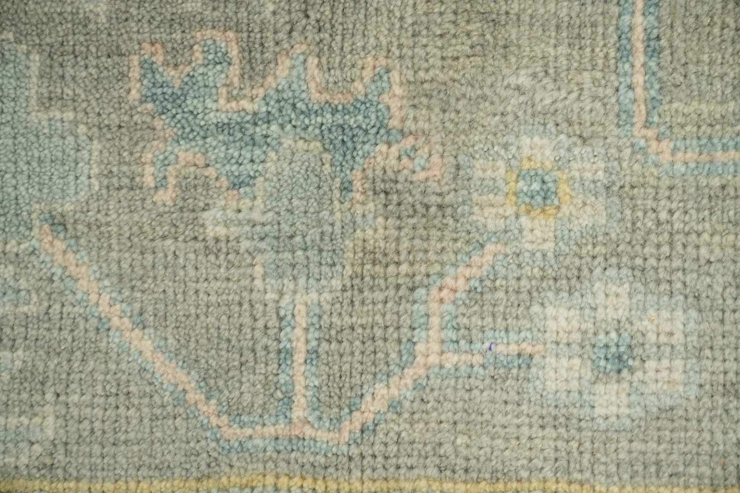 Pastel Pale Sage Green Floral Patterned Wool Rug 8x10
