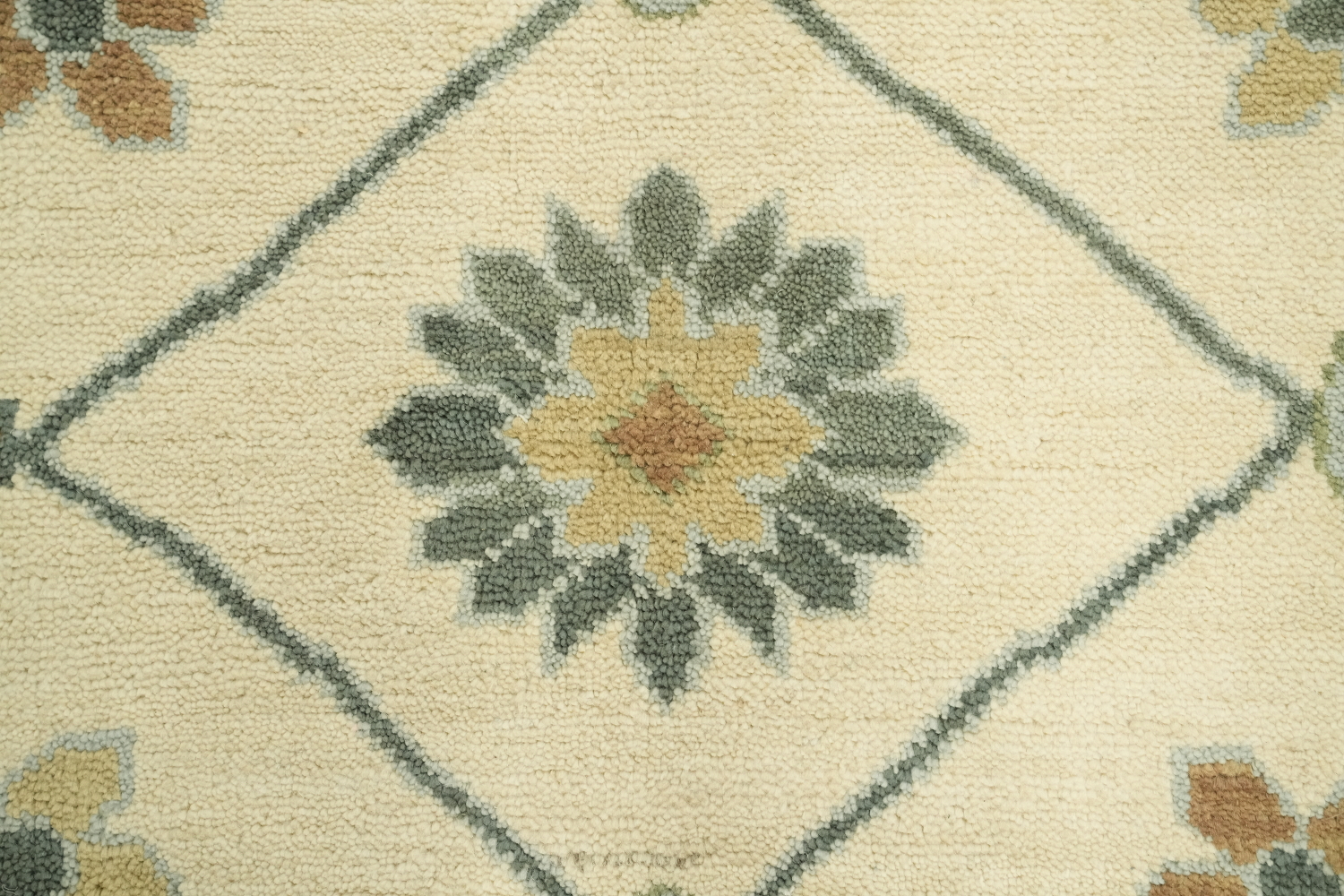 Classic Ivory and Blue Rug with Traditional Floral Motifs 9'x12'