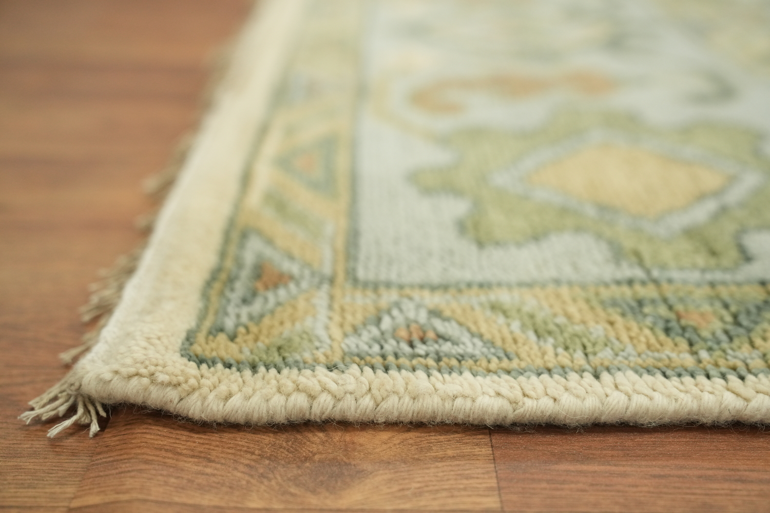 Classic Ivory and Blue Rug with Traditional Floral Motifs 9'x12'