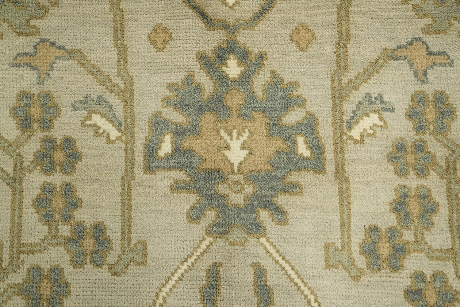 9'x12' Traditional Sage Green Oushak Hand-Knotted Living Room Rug