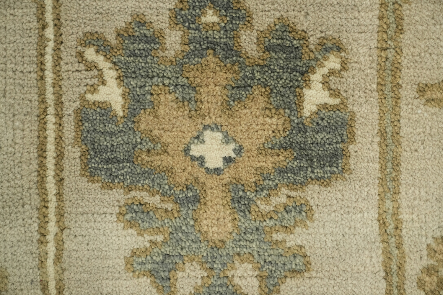 9'x12' Traditional Sage Green Oushak Hand-Knotted Living Room Rug