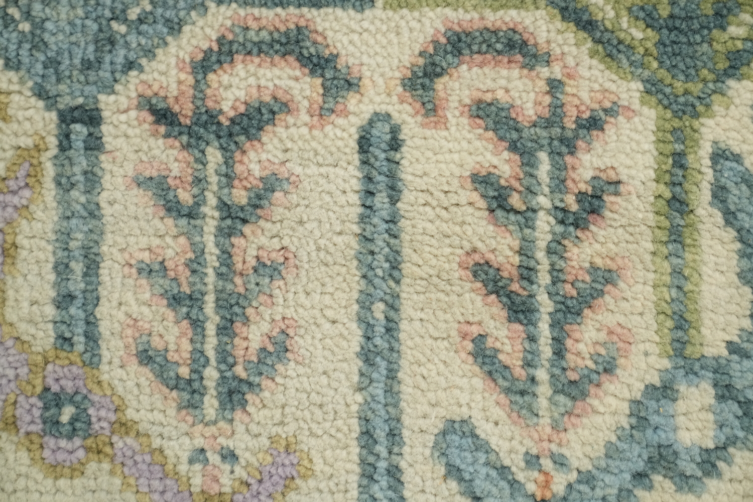 9'x12' Pastel-Toned Pink Oushak Traditional Hand-Knotted Wool Large Rug