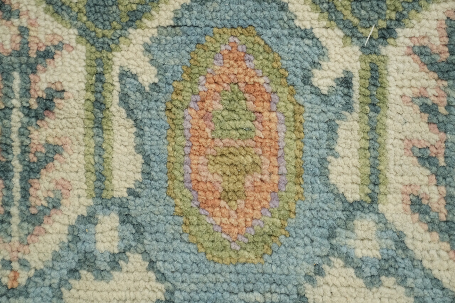 9'x12' Pastel-Toned Pink Oushak Traditional Hand-Knotted Wool Large Rug