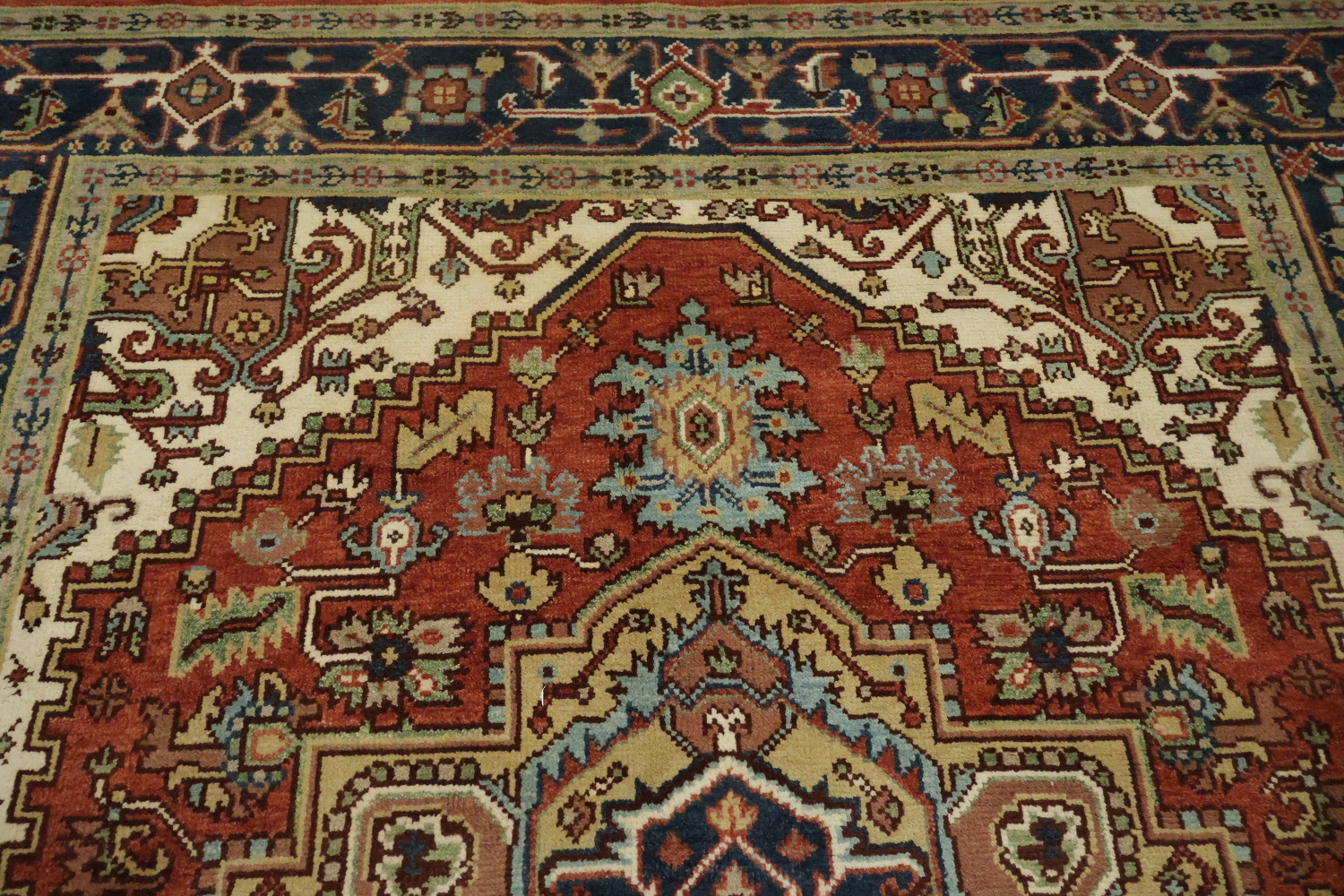 Traditional Red and Navy Heriz Serapi Oriental Area Rug 8x10