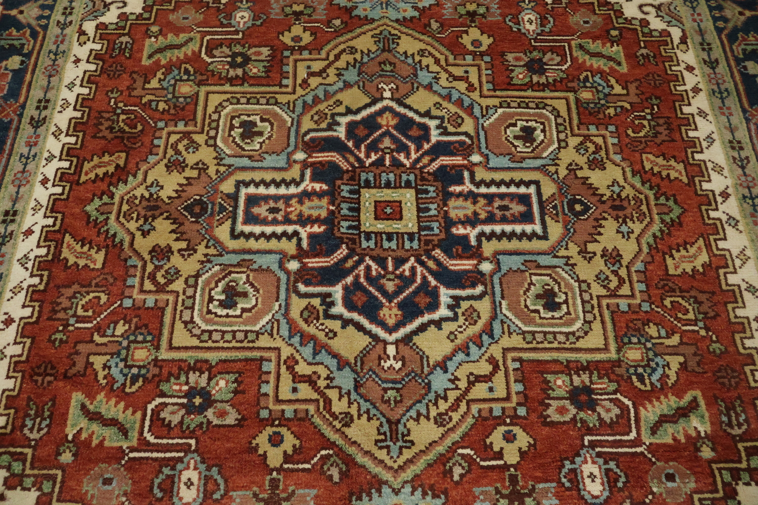 Traditional Red and Navy Heriz Serapi Oriental Area Rug 8x10