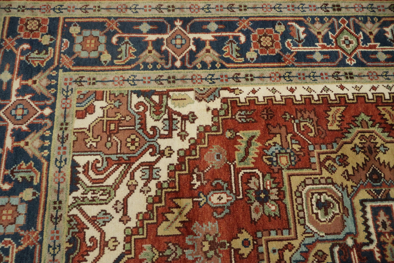 Traditional Red and Navy Heriz Serapi Oriental Area Rug 8x10